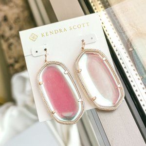 Danielle | Dichroic Glass Rose Gold Drop Earrings